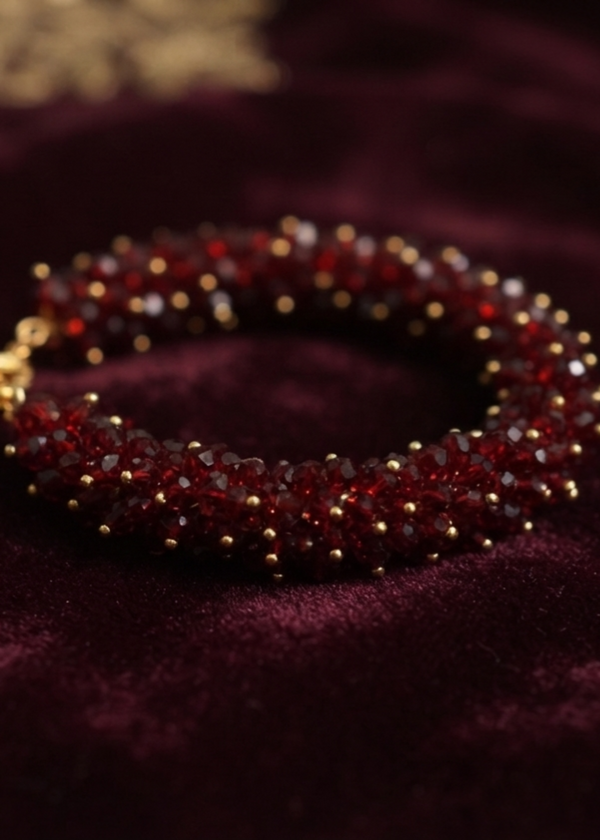 RJ | Maroon Gajra Bracelet - image 2
