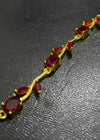 RJ | Ruby Red Crystal Stones Tulip Bracelet - Ruby red