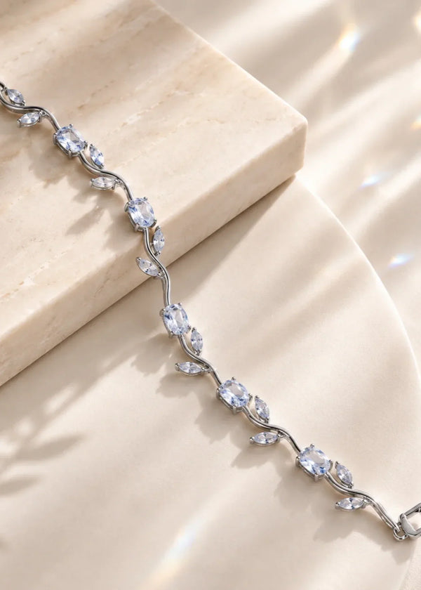 RJ | Silver Crystal Stones Tulip Bracelet - image 1