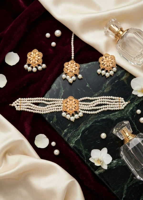 RJ | Pearl Sitara Choker Set - image 3